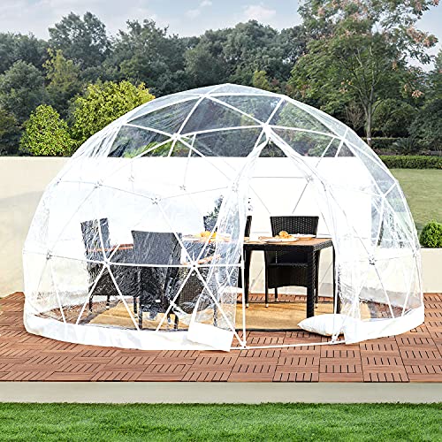 CZGBRO 12FT Garden Dome Igloo Tent, Outdoor Bubble Tent Clear Dome Shelter Geodesic Dome 5-7 Person for Backyard Patios