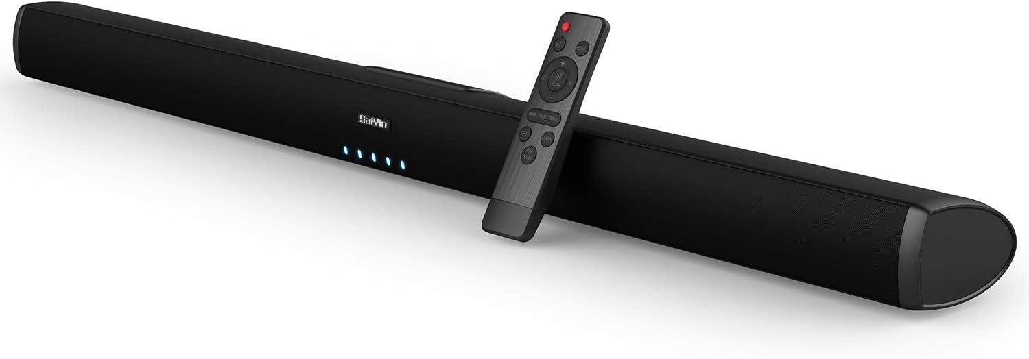 Saiyin Sound Bars for TV with Subwoofer, 100W Soundbar 2.1 CH Surround Sound System, DSP Home Theater Audio, Bluetooth 5.0/Optical/RCA Connectivity