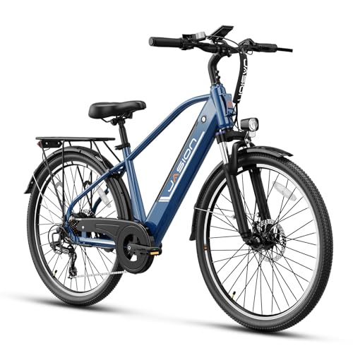 Jasion Roamer Electric Bike for Adults 1200W Peak Motor 528WH Removable Battery,up to 60miles 28MPH City Cruiser Ebike,26'' Commuter E Bike