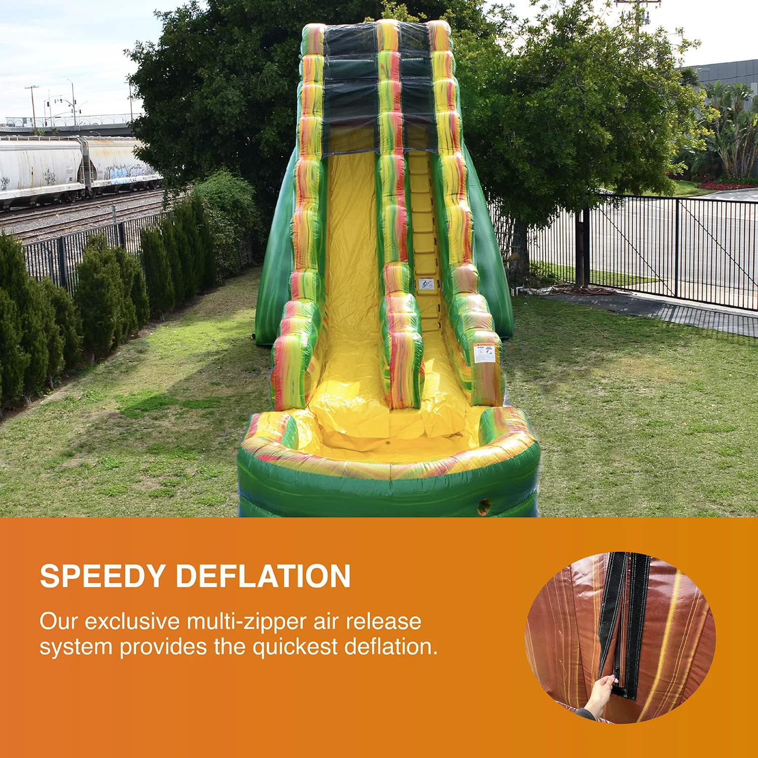 JumpOrange 19' Amazon River Commercial Grade Water Slide Inflatable with Splash Pool for Kids and Adults (with Blower), Summer Fun, Wet Dry Use