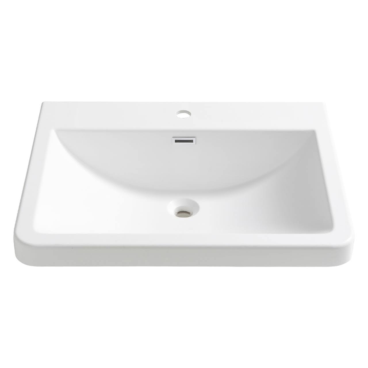 Fresca Milano 26x22 White Integrated Sink with Countertop