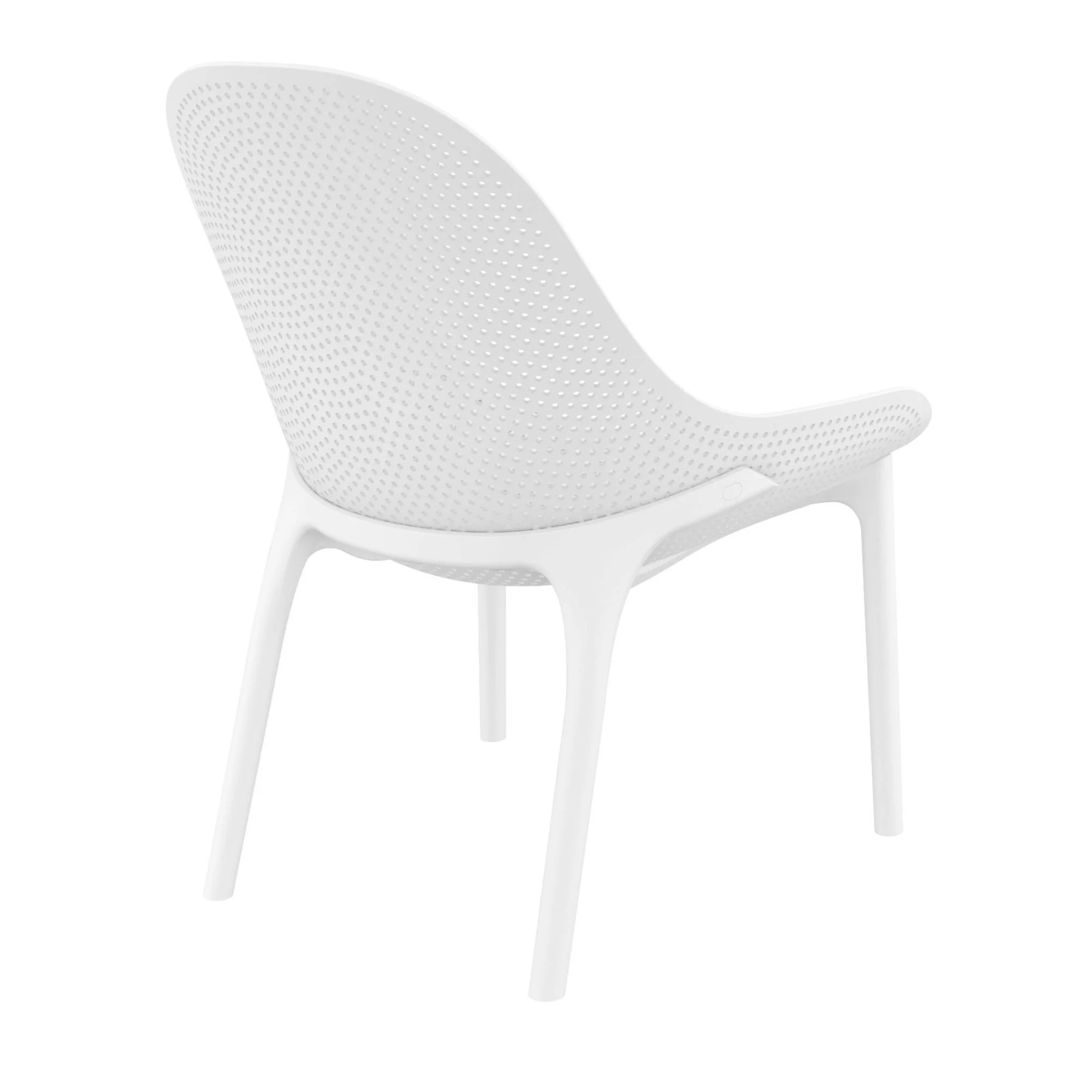 Luxury Commercial Living 32.75" White Solid Patio Lounge Chair