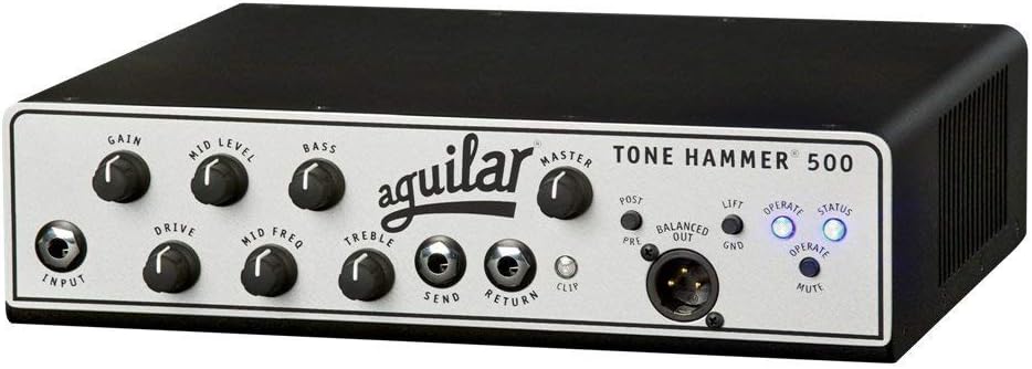 Aguilar Tone Hammer 500 Super Light 500 Watt Solid State Bass Amplifier Head with Drive Control
