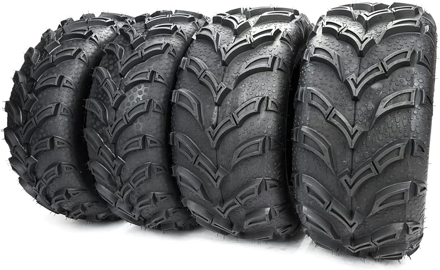 MILLION PARTS Set of 4 ATV UTV Tires 25x10-12 Rear & 25x8-12 Front Tubeless 6PR