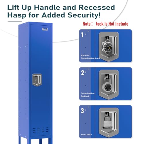 Metal Cabinet Home Office Storage,Lockers,Lockable Employees Metal Locker with Door,54" Height Steel Locker,Lockable Steel Locker for Gym,School,Home