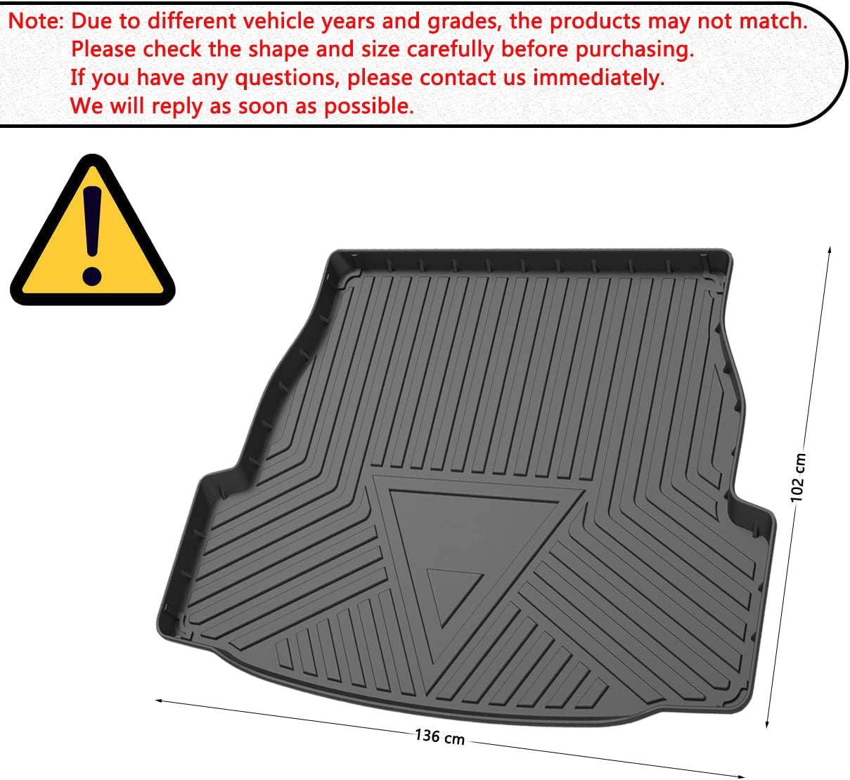RAV4 Cargo Liner - Compatible with RAV4 2019 2020 2021 2022 Models,All-Weather Rear Trunk Tray Cargo Mats Custom Fit for Toyota RAV-4
