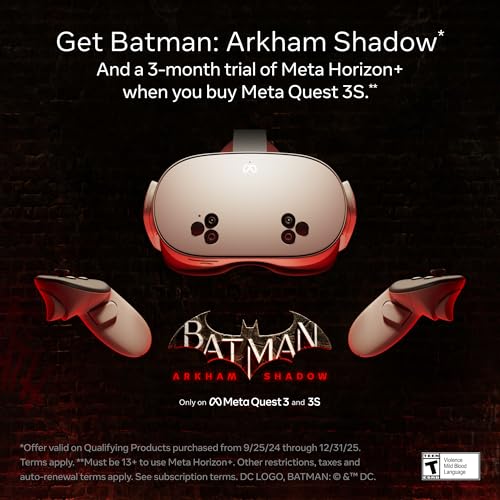 Meta Quest 3S 128GB — Get Batman: Arkham Shadow and a 3-Month Trial of Meta Horizon+ Included — All-in-One Headset