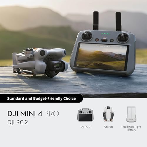 Mini 4 Pro (DJI RC 2), Drones with Camera for Adults 4K, Under 0.549 lbs/249 g, 34 Mins Flight Time, 20km Max Video Transmission Distance