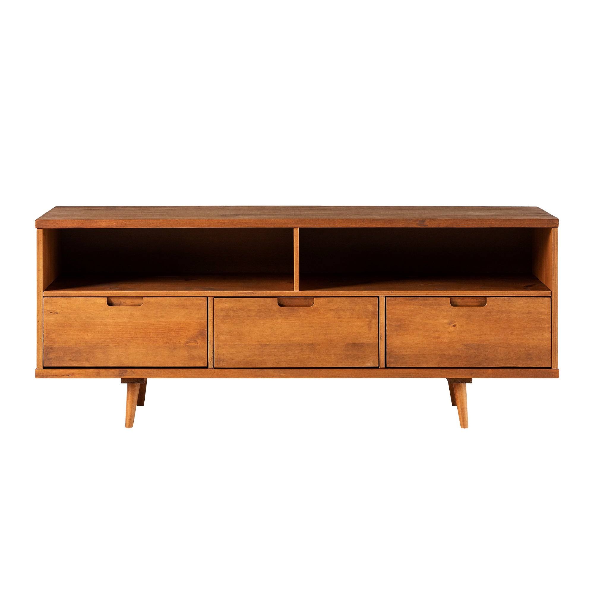 Carson Carrington Alby 58-Inch Mid-Century 3-Drawer TV Console - Walnut