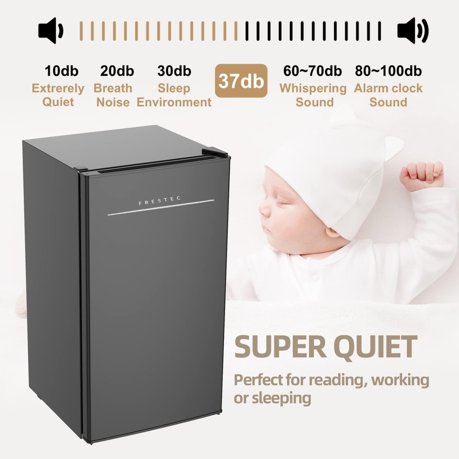 Mini Fridge with Freezer, 3.1 Cu.Ft Single Door Mini Refrigerator with One-touch Easy Defrost, Compact Small Refrigerator for Dorm, Bedroom, Office