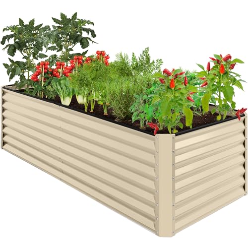 Best Choice Products 8x4x2ft Outdoor Metal Raised Garden Bed, Deep Root Planter Box for Vegetables, Flowers, Herbs