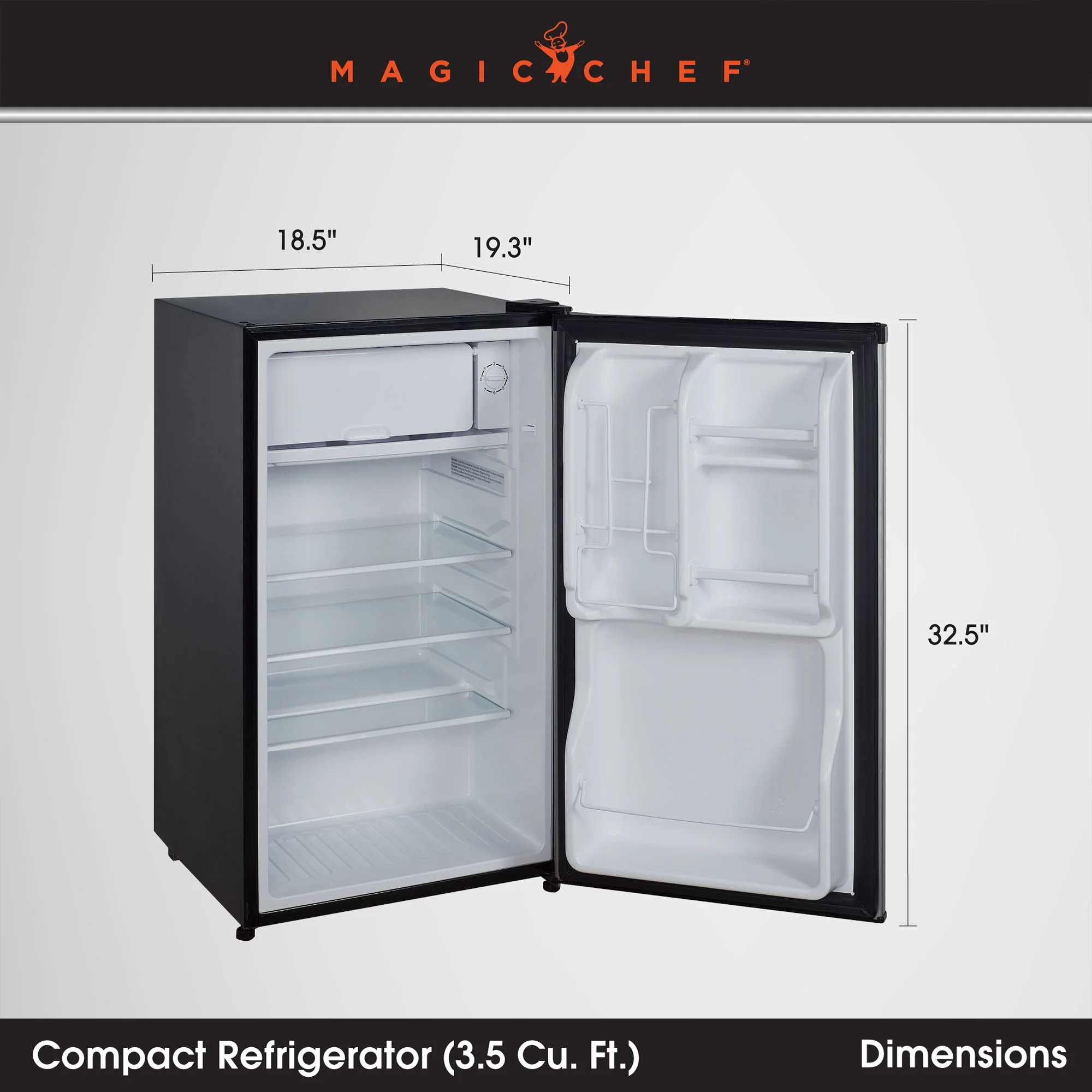 Magic Chef  New 18.5 inch Width 3.5 Cu. ft. Compact Refrigerator with  Single Door