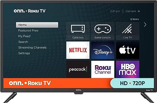 ONN 32-inch Roku Smart TV LED + Free Wall Mount with Wi-Fi Connectivity and Mobile App | Flat Screen TV Compatible with Apple Home Kit | Alexa and