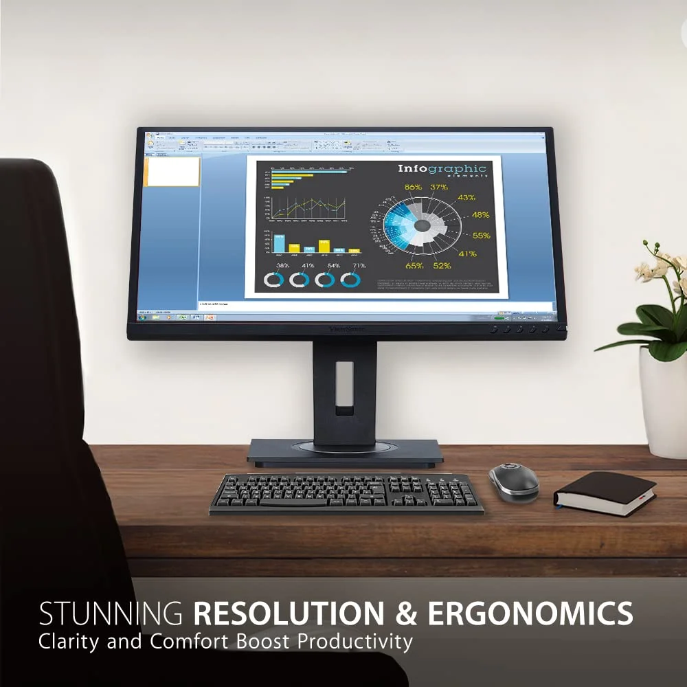 ViewSonic VG2248 22 Inch IPS 1080p Ergonomic Monitor with HDMI DisplayPort USB and 40 Degree Tilt for Home and Office,Black, 19.6 x 14.7 x 8.0