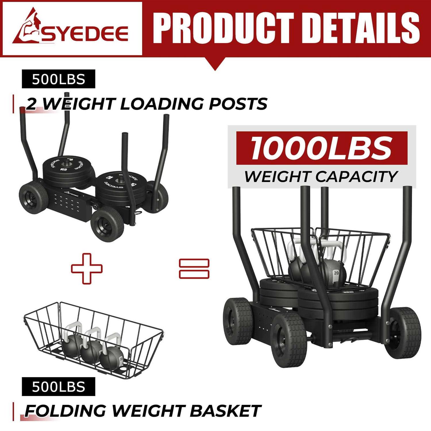 Syedee Fitness Push Sled Weight Sled with 8 Adjustable Levels of Resistance - Sports Supplies Online Store