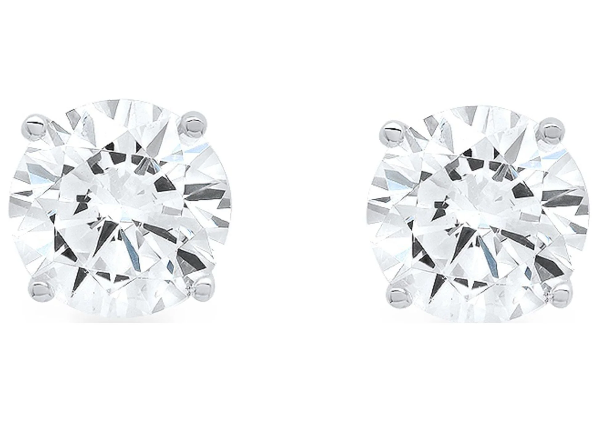 4 ct round cut studs blue simulated diamond 18k white gold earrings push back