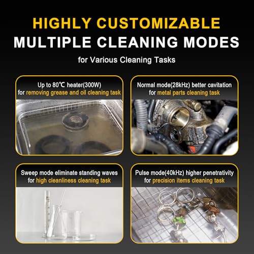 3L Ultrasonic Cleaner, One-Touch Cleaning, Heating, Dual-Frequency, Sweep Frequency, Touch Ultrasonic Cleaning Machine for Labs,Carburetor,Jewelry