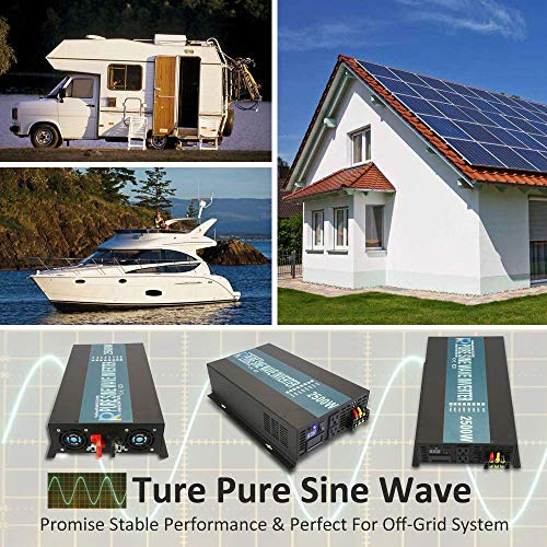 WZRELB Pure Sine Wave Power Inverter Power Supply with Display for Both DC Volt and AC Volt