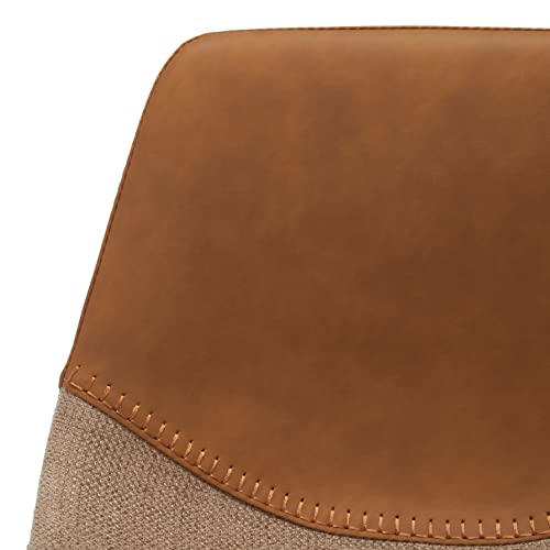 Safavieh Home Collection Rylen Cognac Brown/Black Gas Lift Adjustable Height Bar Stool