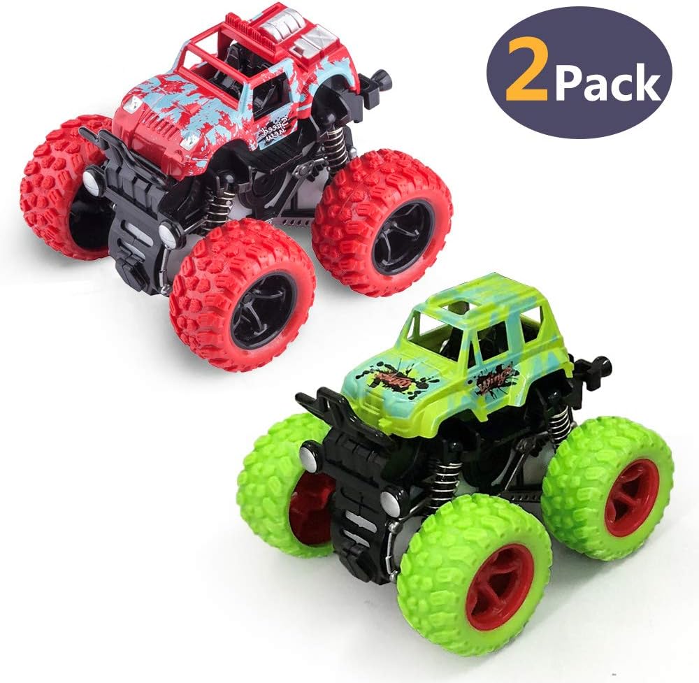 2 Pack Monster Trucks Toys for Boys,Pull Back Cars