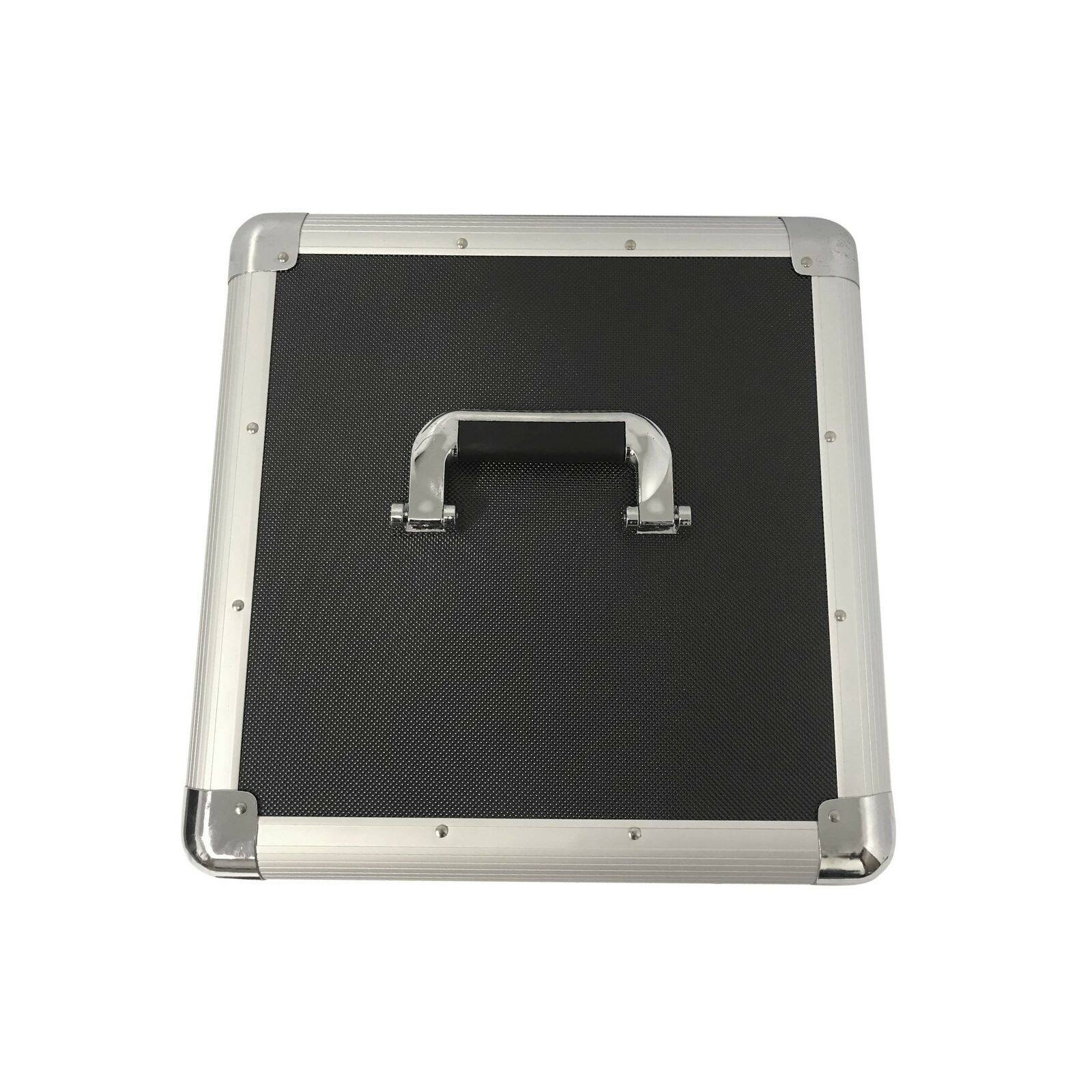 EasyGo Products Classic Acts Vinyl Record Album Storage Case - Aluminum LP Record Player Crates for Records (Holds 75 Records)