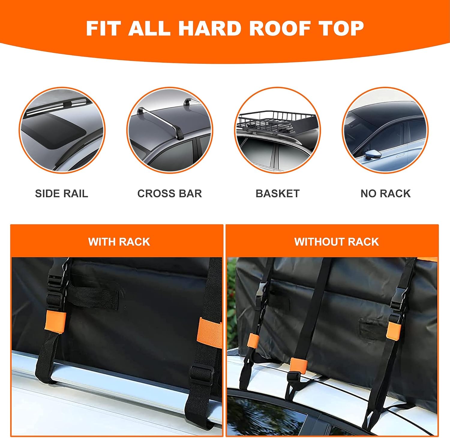 MeeFar Hitch Mount Cargo Carrier Bag Soft Shell 100% Waterproof 20 Cubic Feet (59 24 24) Include 8 Reinforced Straps for Truck Pickup All Vehicle