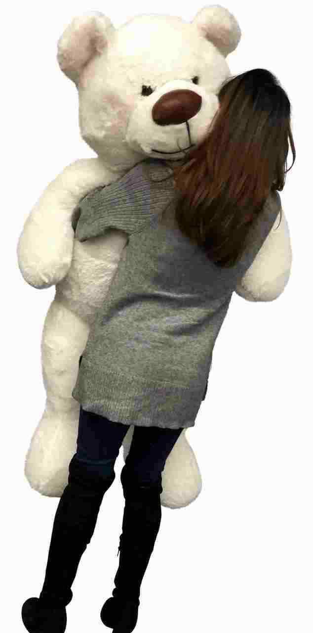 Big Plush American Made Giant White Teddy Bear 5 Feet Tall 60 Inches 152 cm Soft Big Stuffed Animal Made in The USA