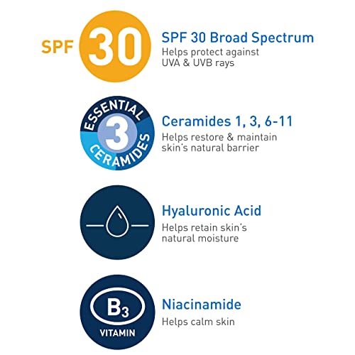 CeraVe AM Facial Moisturizing Lotion with SPF 30 | Oil-Free Face Moisturizer with SPF | Formulated with Hyaluronic Acid