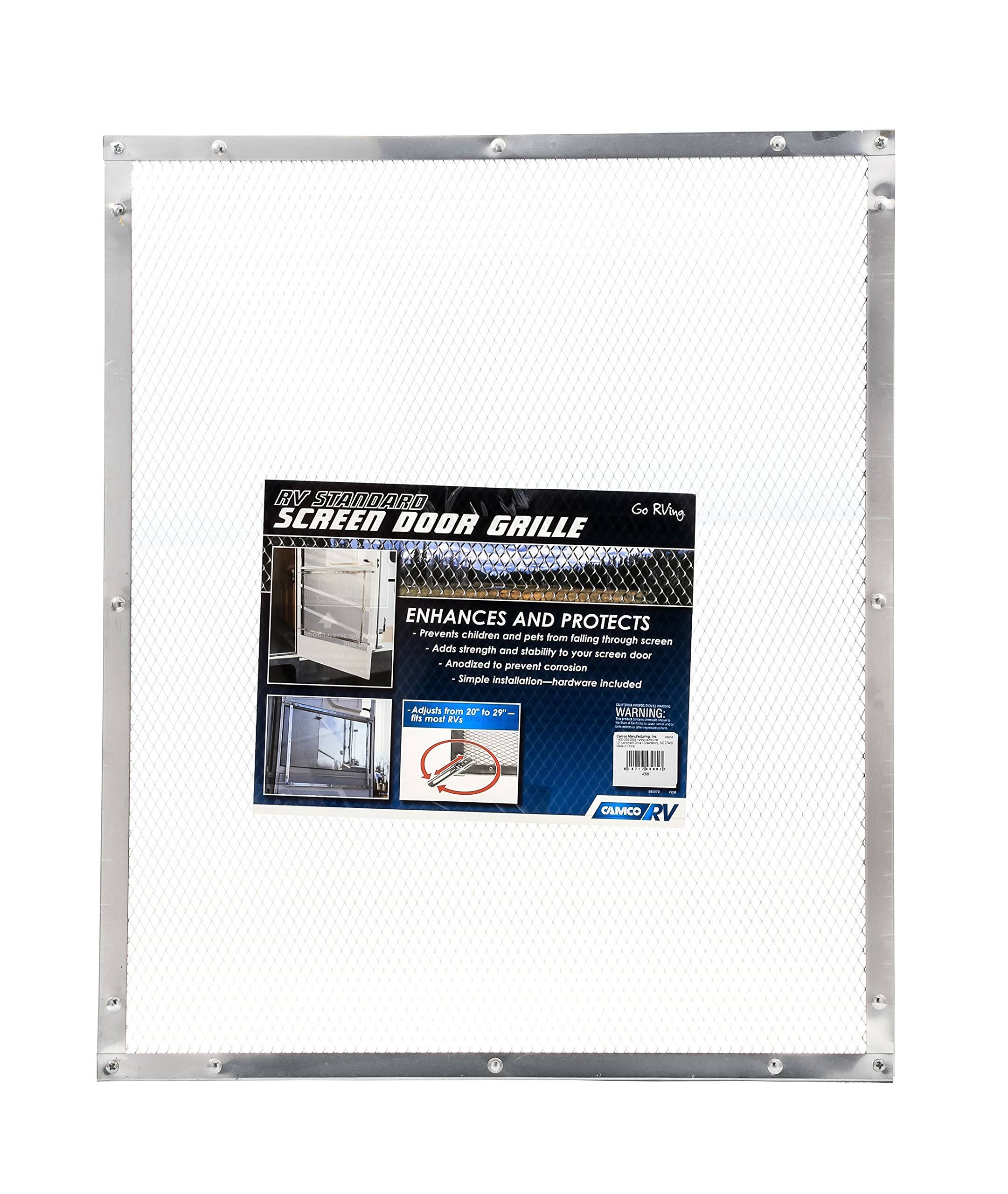 Camco 43981 Aluminum Screen Door Standard Mesh Grille - Protects Your RV's Screen DOOR, Anodized Aluminum Will Not Corrode