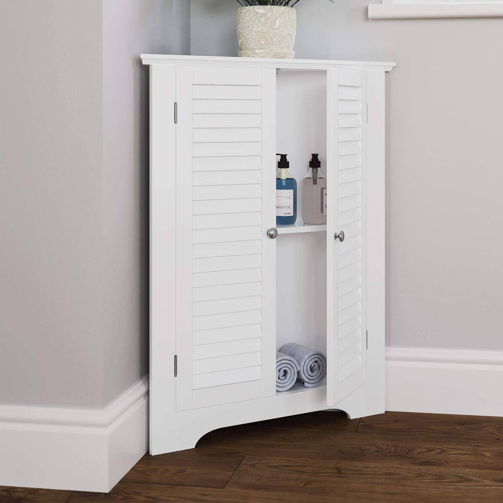 Riverridge Ellsworth Collection 3-Shelf Corner Cabinet, White