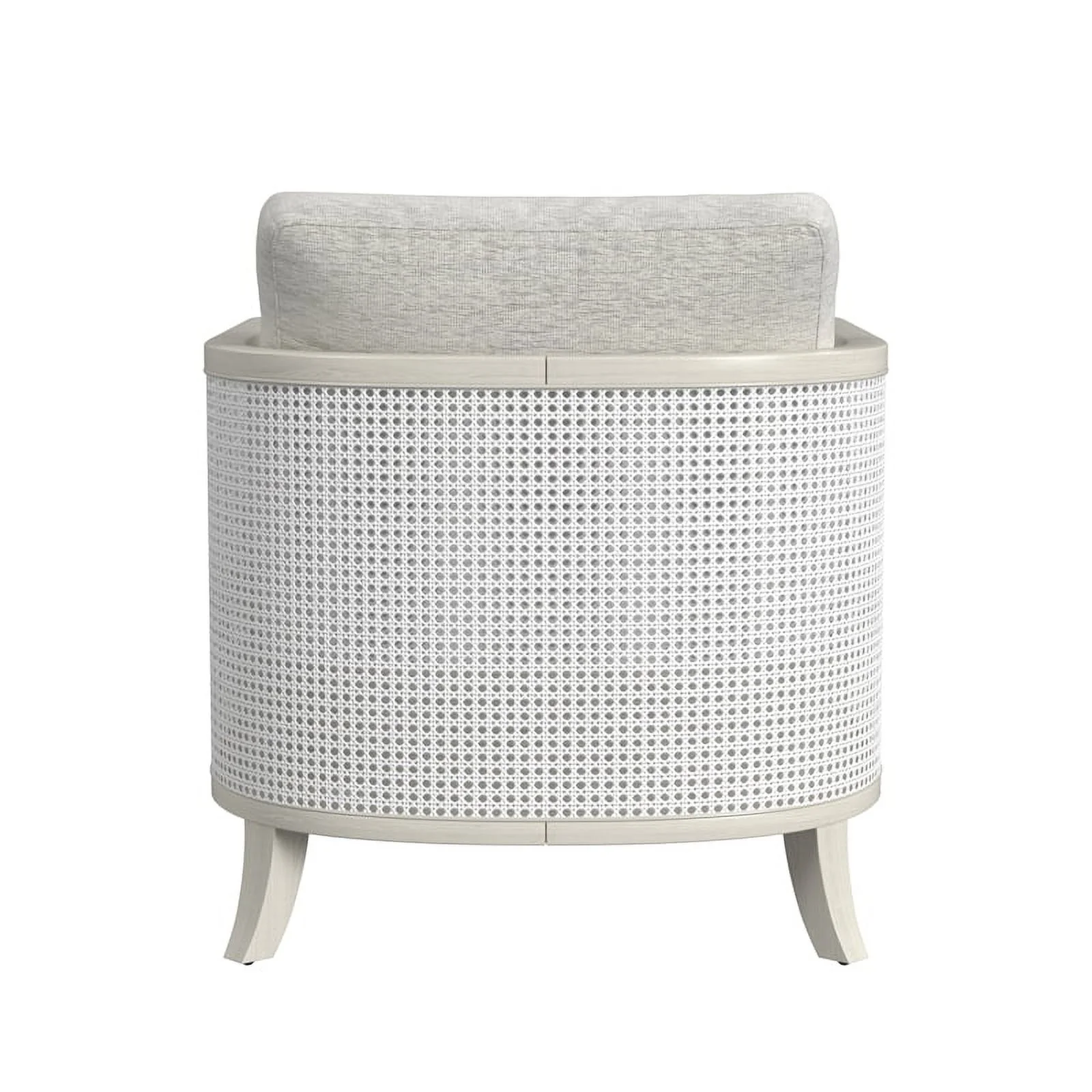 Maklaine Coastal Farmhouse Accent Chair in Hand Brushed White Wood and Fabric