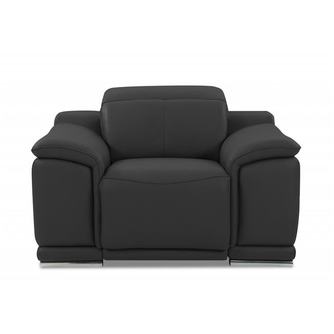 HomeRoots 476556 Dark Gray Italian Leather Six Person Seating Set - 3 Piece