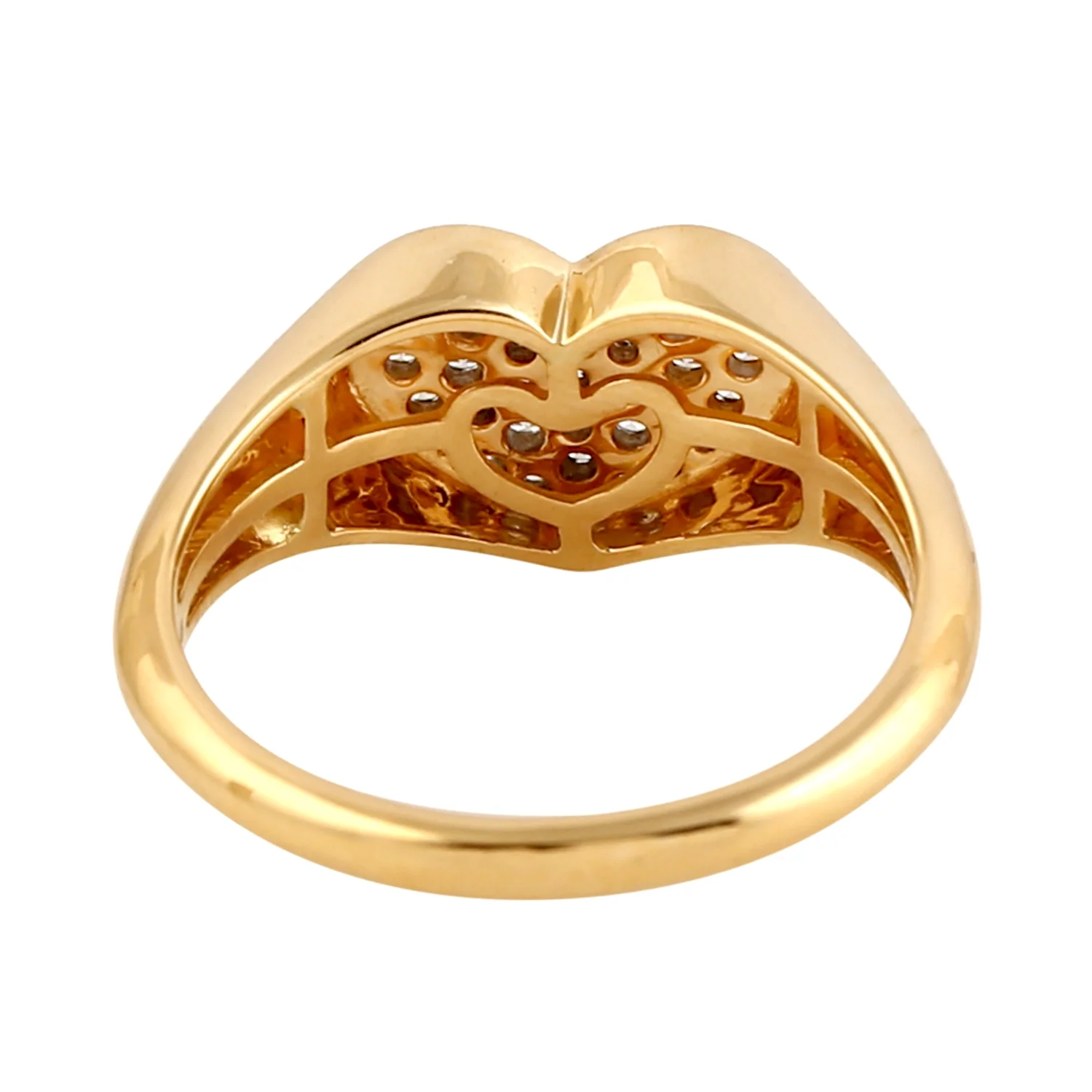 KIRAN FINE JEWEL CZ Diamond Heart Promise Ring Yellow Gold Plated 925 Silver Anniversary Women Gemstone Statement Jewelry Gift For Her