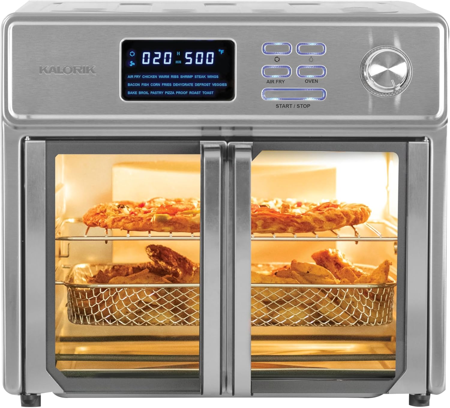 Kalorik MAXX® Digital Air Fryer Oven, 26 Quart, 10-in-1 Countertop Toaster Oven & Air Fryer Combo-21 Presets up to 500 degrees