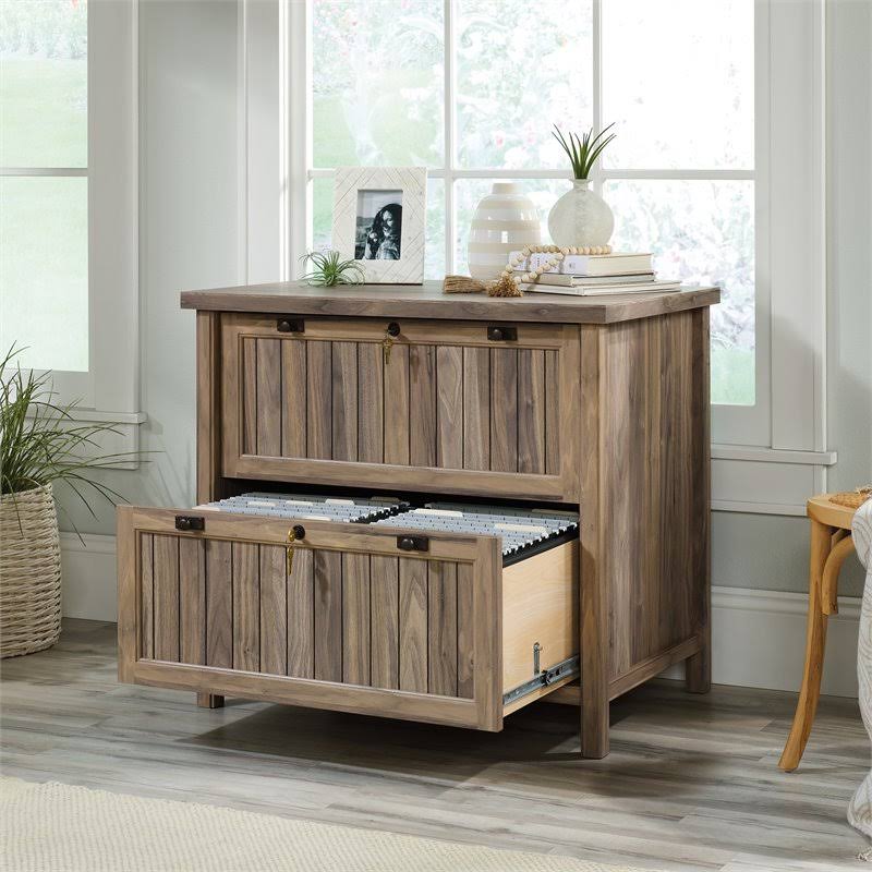 Sauder Costa Engineered Wood 2-Drawer Lateral File Cabinet in Washed Walnut - 428191