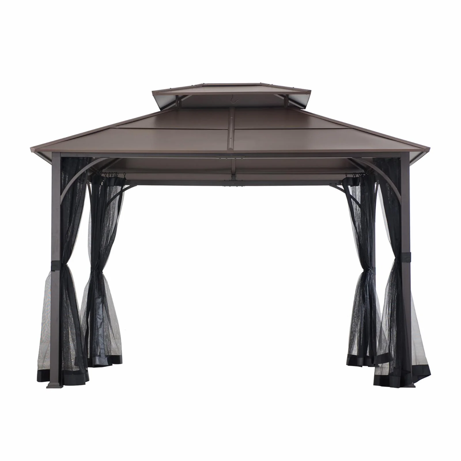 Sunjoy Hip 10 x 12 ft. 2 Tier Hardtop Steel Gazebo - Curated Treasures Market