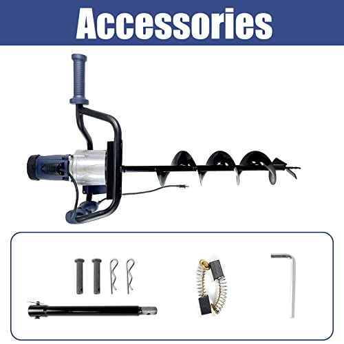 1500W Electric Post-Hole Digger with 6-Inch Auger Bit, Earth Auger Drill, Auger Bit Earth Auger, Ideal for Post Hole Digging, Drilling, Tree Planting