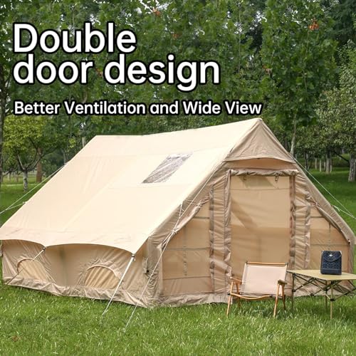 Inflatable Camping Tents with Hand Pump, Air Glamping Tents, Easy Setup Waterproof and Windproof Blow up Tent