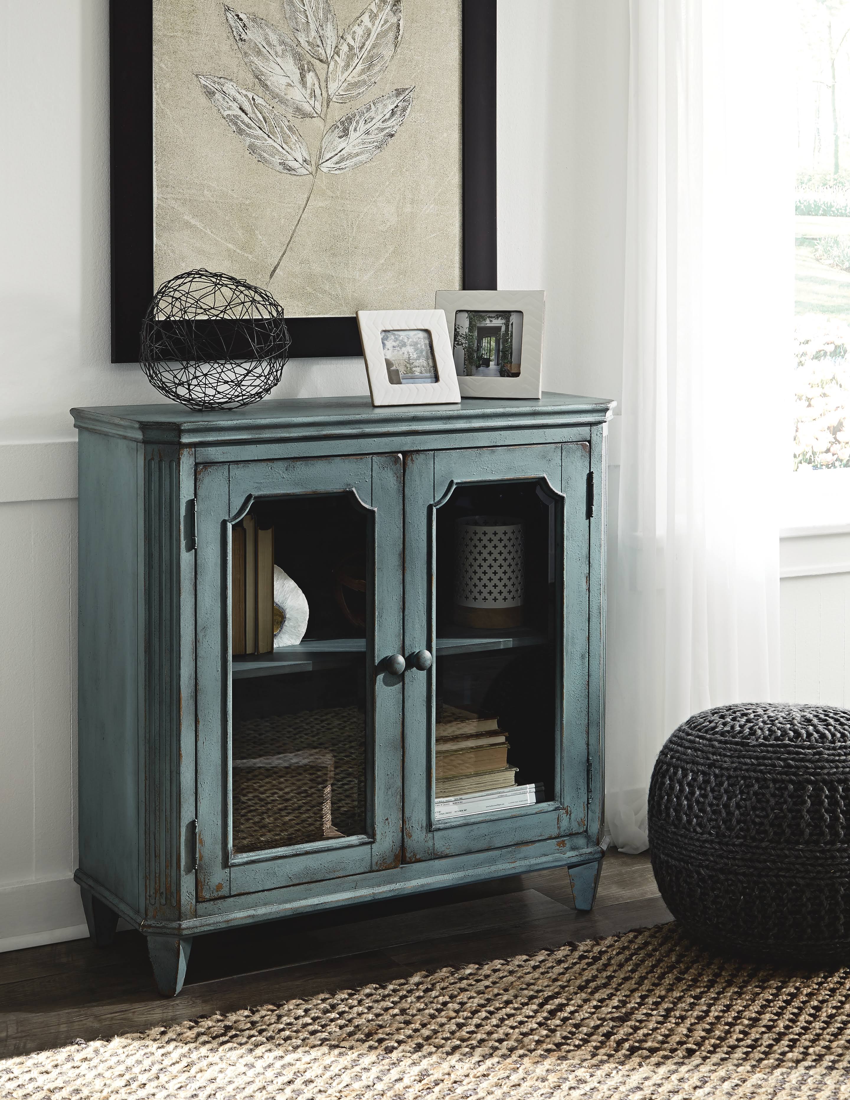Ashley Mirimyn Antique Teal Door Accent Cabinet