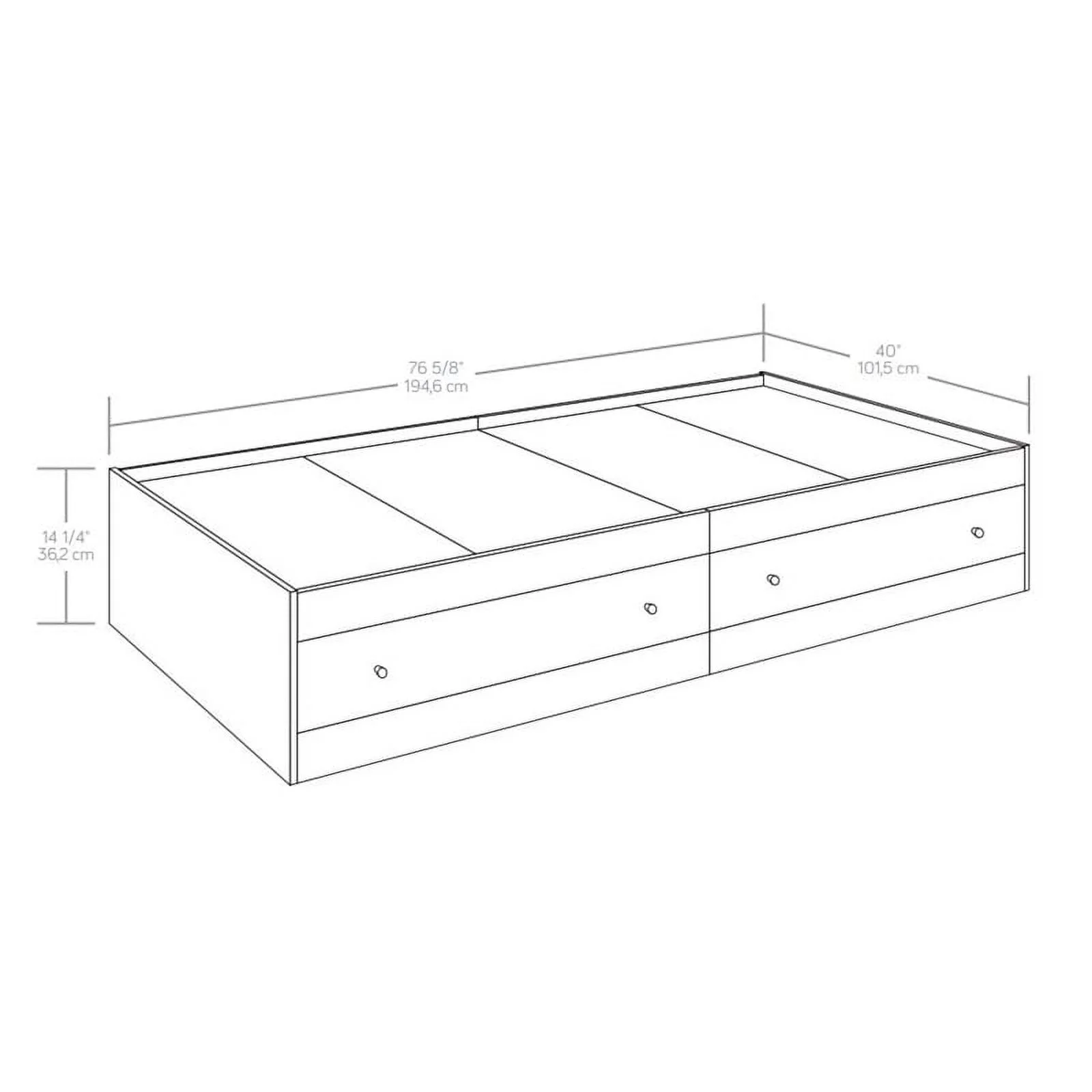 Pemberly Row Engineered Wood Mates Bed in Vintage Oak Finish