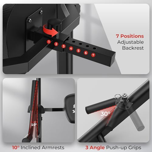 Sportsroyals Pull Up Bar Dip Station Power Tower Assistive Trainer Multi-Function Home Gym Strength Training Fitness Equipment 450LBS