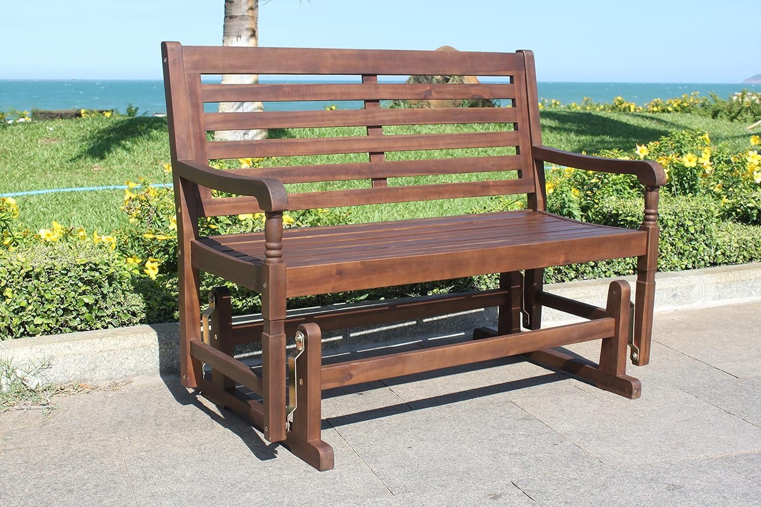 Nantucket Glider Bench, Brown