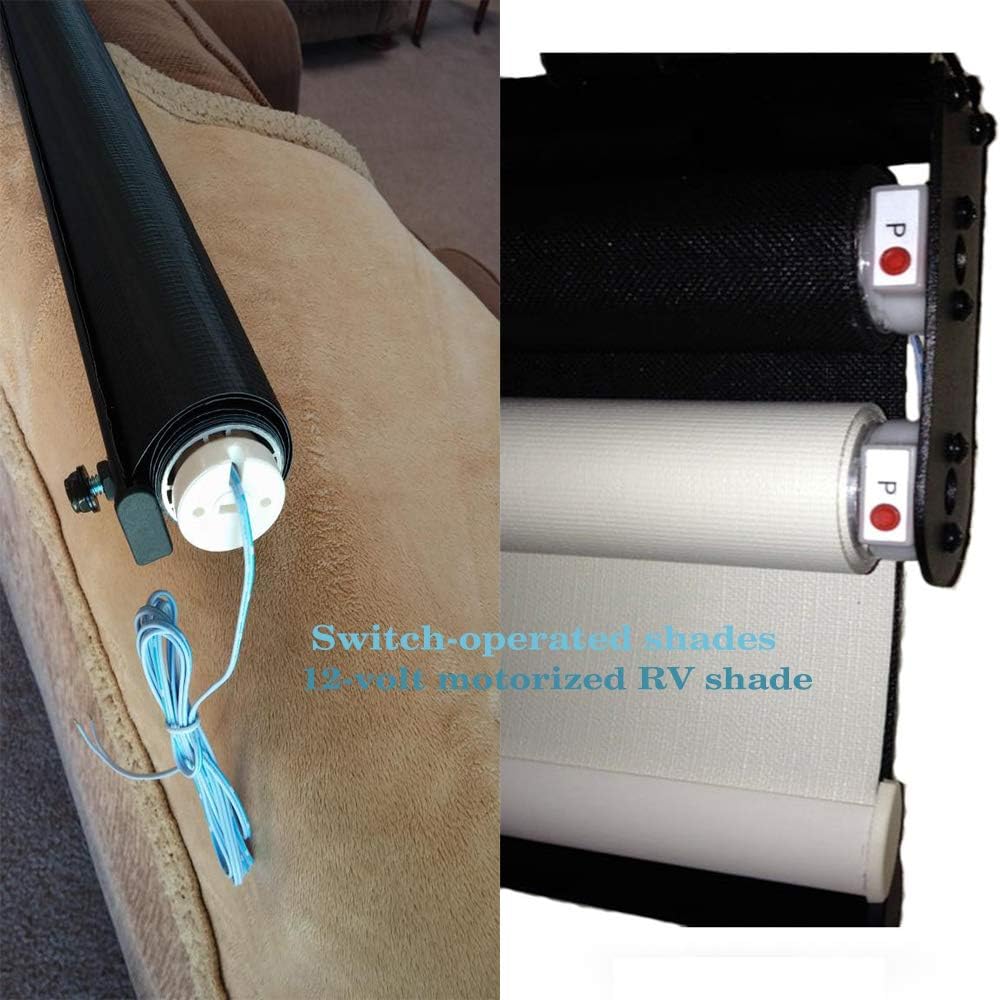 Rollerhouse 12V DIY Electric Roller Blind/Shade Tubular Motor Kit, Hard Wired 12V DC Motors 2 Wire Motor ES2512