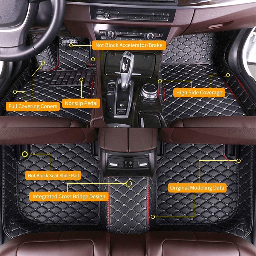 Custom Car Floor Mats for Lexus RX270 RX350 RX330 2007-2015 Waterproof Anti-Skid Luxury Leather Full Coverage Liner Front ＆ Rear Mat/Set Beige
