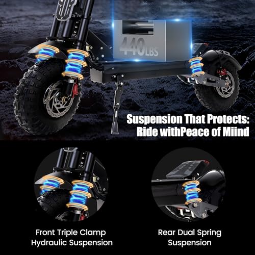 Electric Scooter Adult 7000W Brushless Motor Up to 55 MPH, 60V 33Ah Li-Ion Battery Range 65+ Miles, 13 "All Terrain Tires