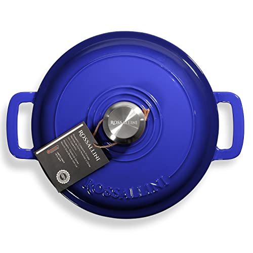 Signature Enameled Cast Iron Dutch Oven, Non-Stick Serving Pot with Tight Fitting Lid for Perfect Roasting, Baking, Sauteing