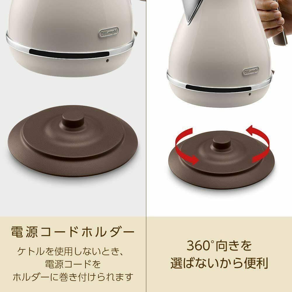 Delonghi Electric Kettle 1.0L Icona Vintage Collection KBOV1200J-BG Dolce Beige