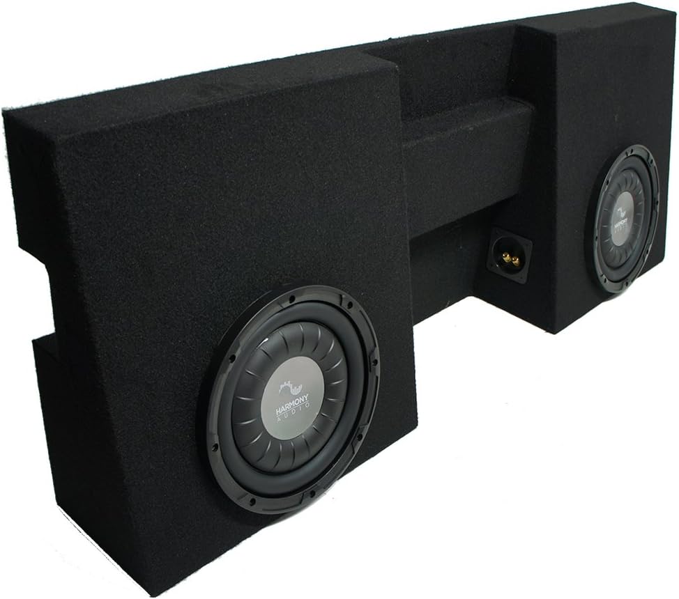 Harmony Audio F104 Dual 10 Sub Box Enclosure Compatible with Toyota Tacoma Double Cab Truck 2005 2006 2007 2008 2009 2010 2011 2012 2013 2014 2015