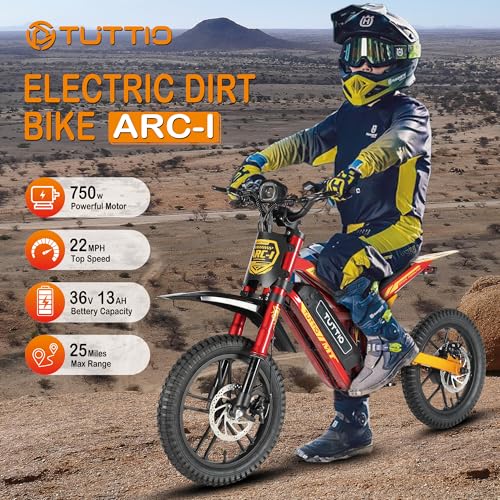 ARC-I 36V Electric Dirt Bike for Kids 5-8, 750W Electric Motorcycle for Kids, 22MPH, Up to 25 Miles, 5-Speed Modes Mini Dirt Bike
