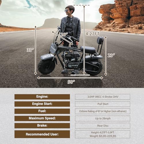 Oryxearth Mini Dirt Bike for Kids, 99CC 4-Stroke Kid Gas Powered Off-Road Pocket Pit Trail Motorcycle W/EPA Approved - Radiant Selections